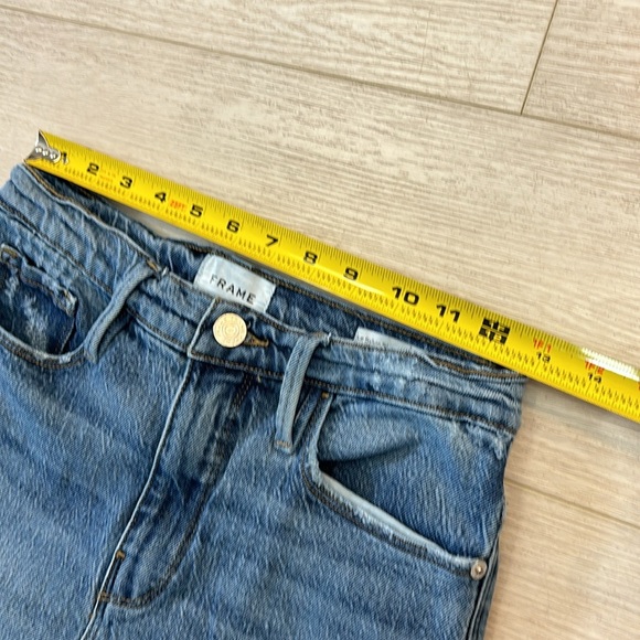 Frame le sylvie slender straight distress knee blue jeans size 25 - Picture 7 of 10